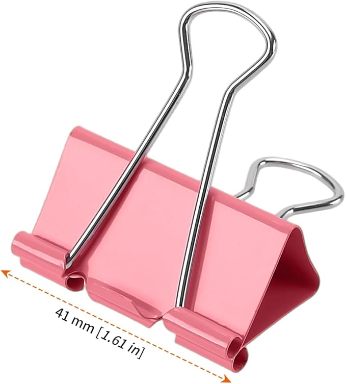 HOZEON 120 Pack 1.6 Inch Large Binder Clips, 41mm Heavy Duty Colored Paper Clamps for Office Documents, Papers Home Organization,4 Colors