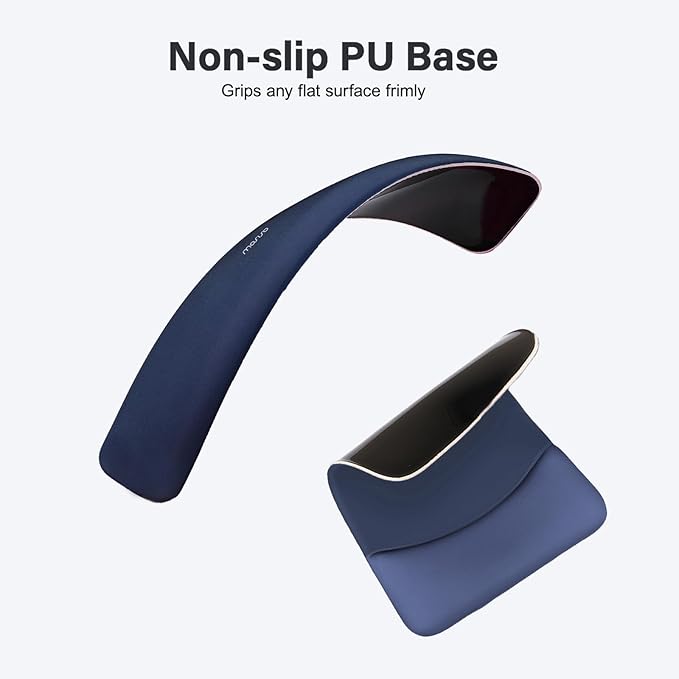 MOSISO Keyboard Mouse Pad Set, Large Gaming Mouse Pad&Rectangular Keyboard Wrist Rest&Mousepad with Wrist Rest&Coaster, Ergonomic Non-Slip&Easy Typing Pad with Curved Silicone Lining, Navy Blue