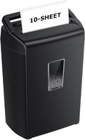 Bonsaii 10-Sheet Cross Cut Paper Shredder, 5.5 Gal Home Office Heavy Duty Shredder for Credit Card, Staple, Clip with Transparent Window(C209-D)