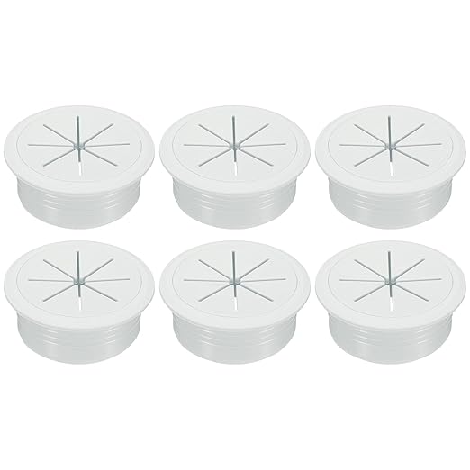 uxcell 6 Pcs Desk Grommet, 2.09 inch 53mm Desk Cable Hole Cover Wire Hole Insert for Home Office Table Cabinet Cord Organizer, Gray