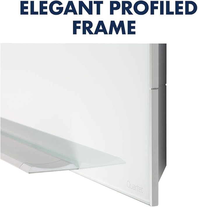 Quartet Glass Whiteboard, Magnetic Dry Erase White Board, 74" x 42", Wide Format, Aluminum Frame, Element (G7442E)