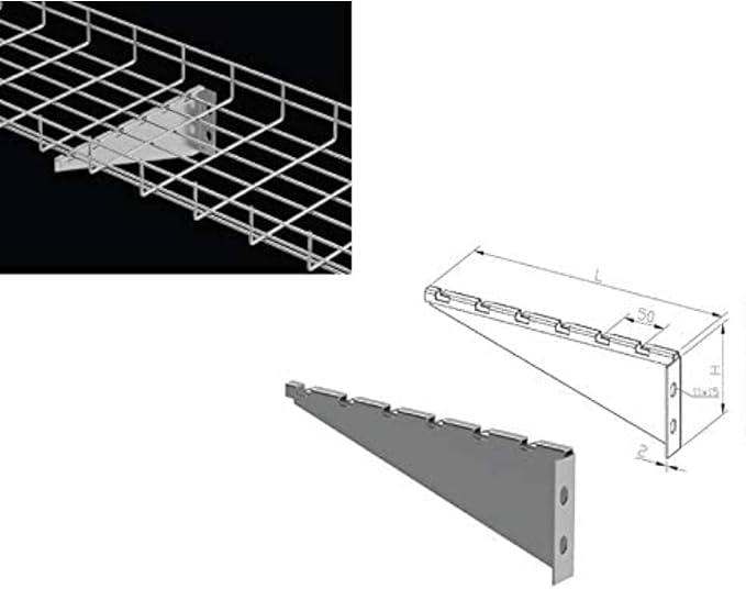 Kable Kontrol V Type Wall Bracket – 6” Width - Wire Mesh Tray Cable Management Rack Cords Organizer Cable Basket, Zinc Plated Steel NEC Approved for Network, Fiber Optic, Cabling Accessory