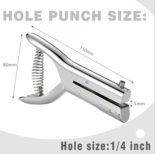 Heavy Duty Portable 1/4 inch Hole Punch - Single Hole Puncher for Paper, Cards, Tags & Cardboard