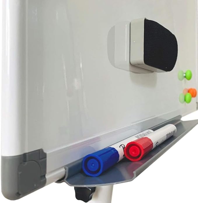 Mobile Dry Erase Board 36x24 Inches – Adjustable Rolling Whiteboard on Wheels, Stand Easel with Markers & Eraser, Includes 25-Sheet Paper Pad for Office, Classroom, Home