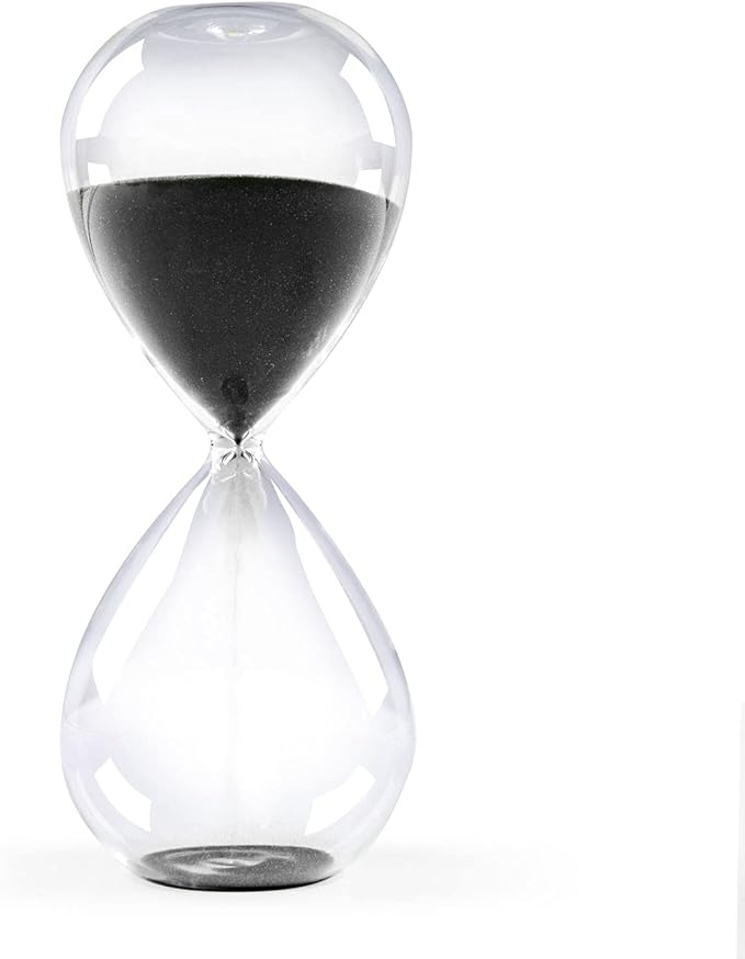 SWISSELITE Hourglass Sand Timers, Hourglass Sand Clock Inspired Glass for Home, Desk, Office Decor (8.5Inch-60Mins Pirate Black)