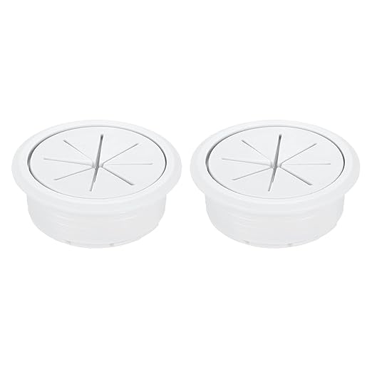 uxcell 2 Pcs Desk Grommet, 1.97 inch 50mm Desk Cable Hole Cover Wire Hole Insert for Home Office Table Cabinet Cord Organizer, White