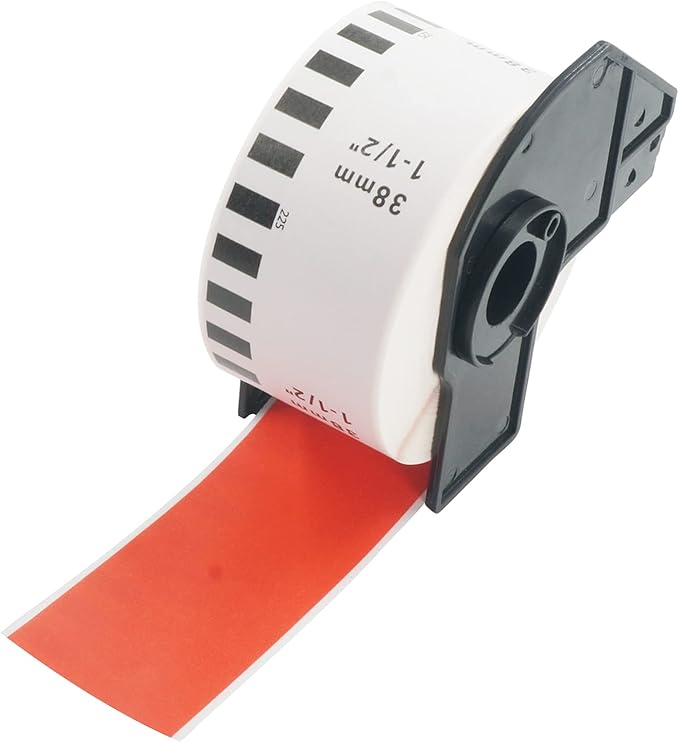 BETCKEY - Continuous Labels Replacement for Brother DK-2225 (1.4 in x 100 ft), Compatible with Brother QL Label Printers [1 Rolls/Continuous Labels, Red]