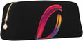 Cute Initial Pencil Case for Kids Simple Leather Pencil Pouch for Boys Girls Letter Design Pencil Box Pen Bag Pencil Pouch Office Stationery Organizer, Rainbow Letter O