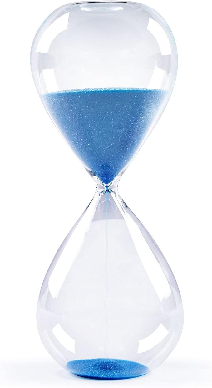 SWISSELITE Hourglass Sand Timers, Hourglass Sand Clock Inspired Glass for Home, Desk, Office Decor (6.5Inch-15Mins Princess Blue)