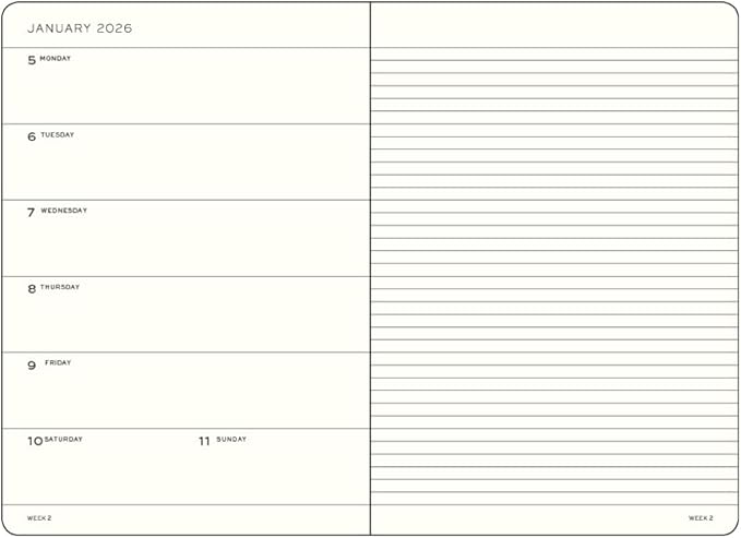 LEUCHTTURM1917 - Weekly Planner & Notebook 2025, Hardcover, Master (A4+), Ruled, Black (Jan 1 - Dec 31, 2026)