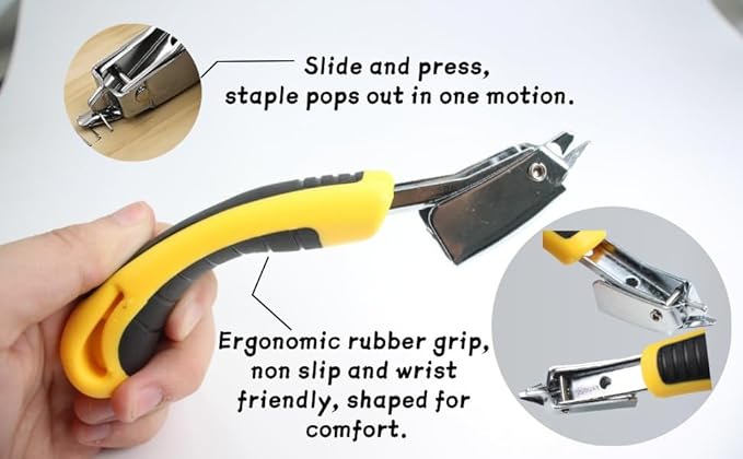 4pcs Upholstery Staple Remover with Nail Puller Pliers & Tack Puller - Heavy Duty Staple Puller Tool for Furniture, Floor, Carpet, Wall, Wooden Case, Photo Frame, Carton