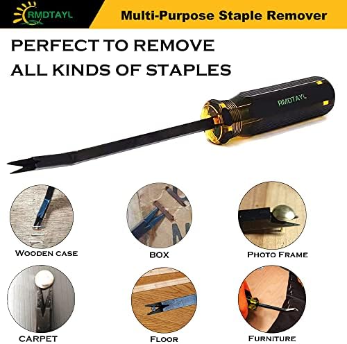 RMDTAYL Staple Remover,Heavy Duty Upholstery Staple Remover,Construction Staple Puller Tack Lifter Tool for Removing Nails,Staples,and Tacks for Carpet,Furniture,Floor,Photo Frame,Wooden