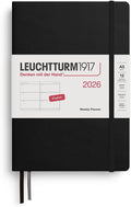 LEUCHTTURM1917 - Weekly Planner 2026, Hardcover, Medium (A5), Black (Jan 1 - Dec 31, 2026)