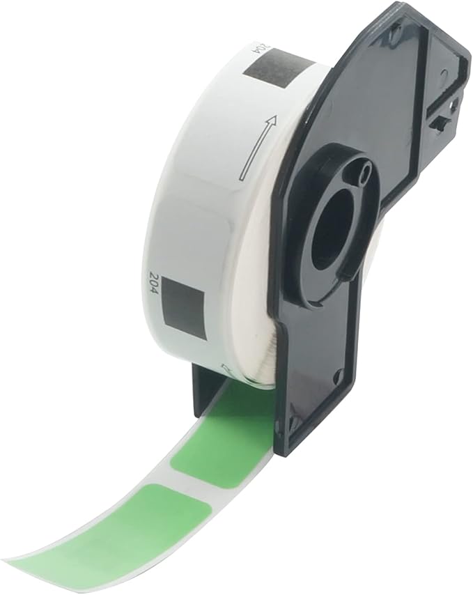 BETCKEY - Multi-Purpose Address Labels Replacement for Brother DK-1204 (0.66 in x 2.1 in), Compatible with Brother QL Label Printers [1 Rolls/400 Labels, Green]