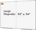 Lockways Large Magnetic Dry Erase Board 48" x 36", Foldable Wall Mounted Whiteboard| White Board with Pen Tray for Business,Team,Home Office,Home Education and Classroom