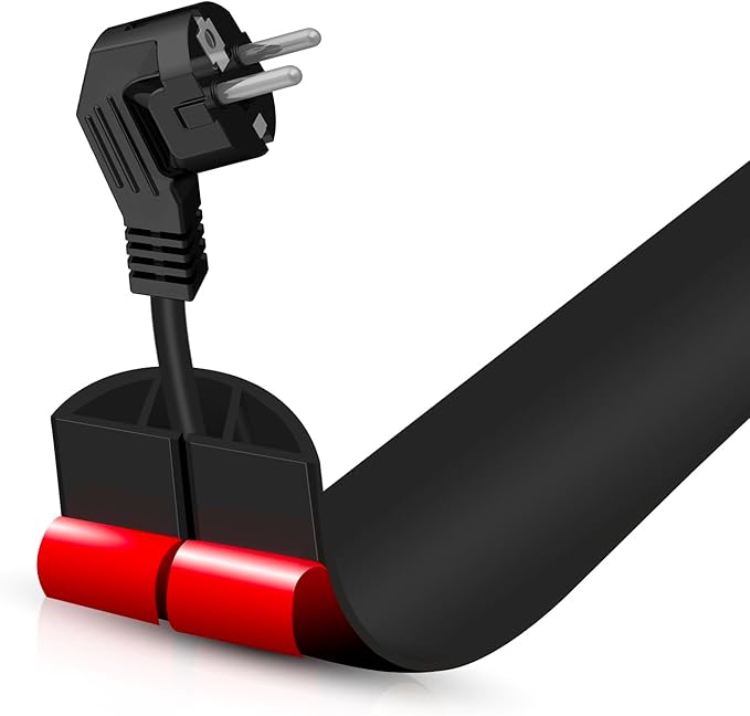 Floor Cord Cover Self Adhesive Cord Hider,3.3FT Cable Management, Extension Strip Protector for Wires, Prevent Cable Trips for Offices, Gyms, Exhibitions Cavity:0.39"(W) x 0.27"(H) Black