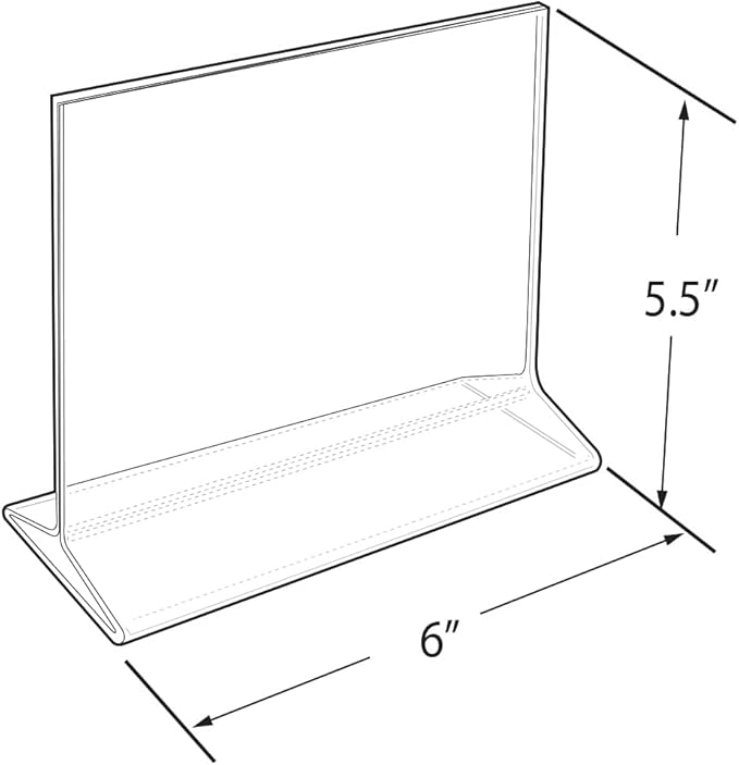 Azar Displays 142708 6-Inch Width by 5.5-Inch Height Top-Load Acrylic Sign Holder, 10-Pack