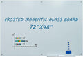 Magnetic Frosted Glass Whiteboard 48"x72" Glass Dry Erase Board 48"x72" Wall Mounted Frameless White Glassboard for Office School Home Shop