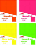 JAM PAPER Product & Container Labels - Square - 2 x 2 - Assorted Neon Colors - 120/Pack