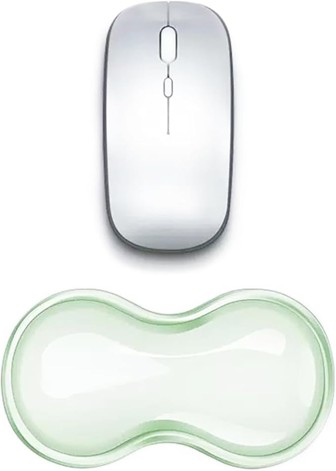 Mouse Wrist Rest Pad, 5.71" Ergonomic Cool Silicone Gel Wrist Support Pad for Effortless Typing & Pain Relief, Non-Slip Base Wrist Support Cushion for Gaming, Computers, Laptops, Office Use Green