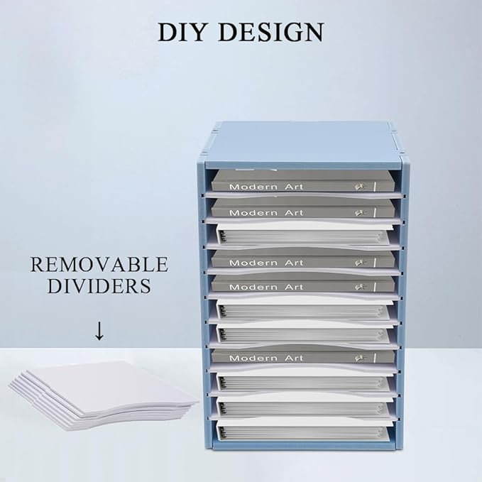 Vertical Desktop Sorter, 11 Slots Mail Organizer Vertical File Organizer, PVC Paper Sorter Organizer with 11 Adjustable Compartments, Construction Paper Storage Mailbox for Home Office