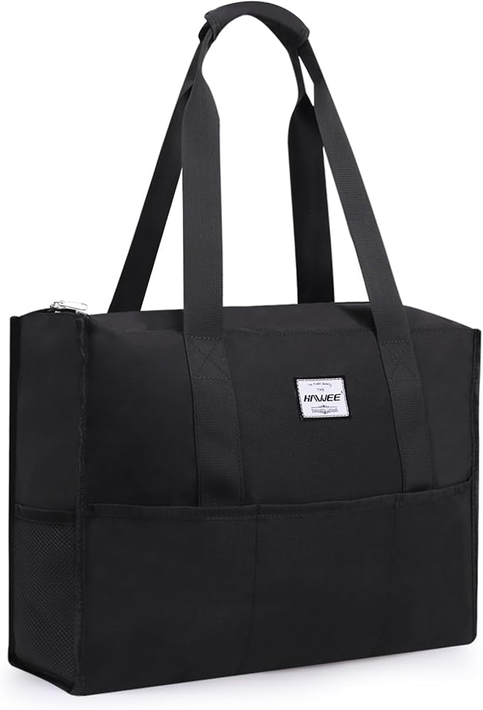 Utility Tote Bag with Laptop Compartment Luggage Sleeve Zippered Multi-pocket Commute Shoulder Purse for Nursing/Work