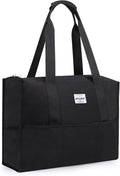 Utility Tote Bag with Laptop Compartment Luggage Sleeve Zippered Multi-pocket Commute Shoulder Purse for Nursing/Work