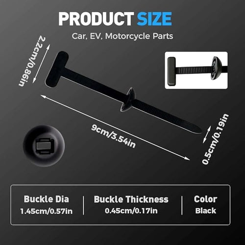 50Pcs Nylon Universal Cable Tie Buckle Heavy Duty Self-Locking Zip Ties Holder with Pin & Button Design
