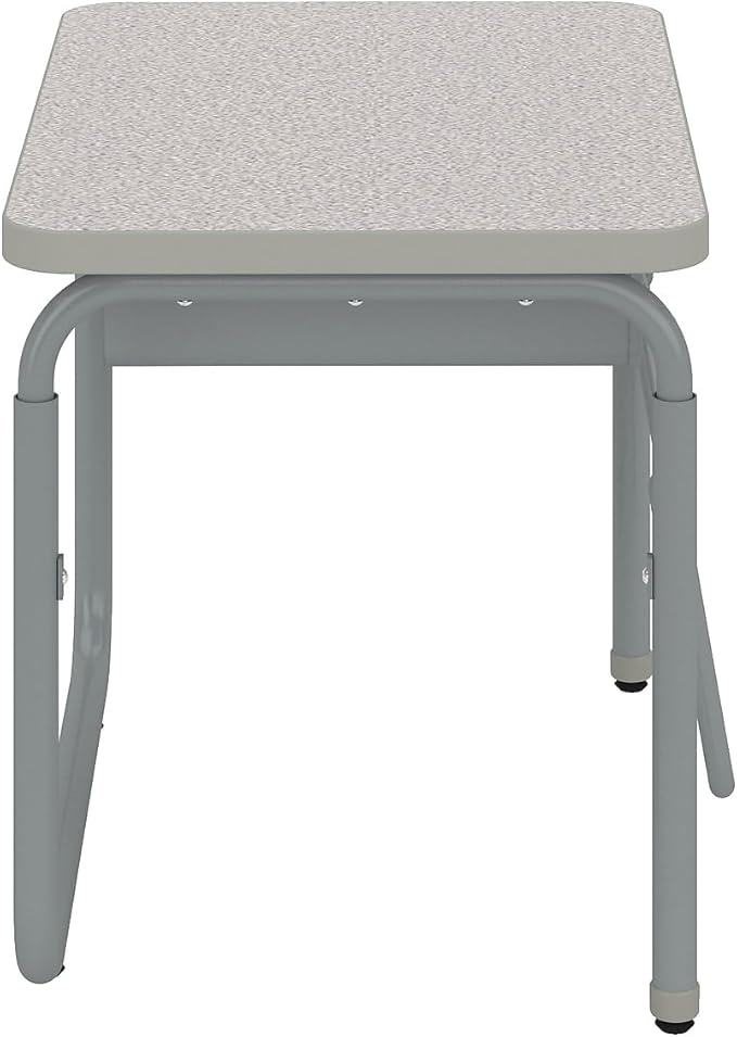 Safco Products AlphaBetter 2.0 Height – Adjustable Student Desk with Swinging Footrest Bar and Book Box, Sit to Stand, 22"-30" w, Pebble Gray