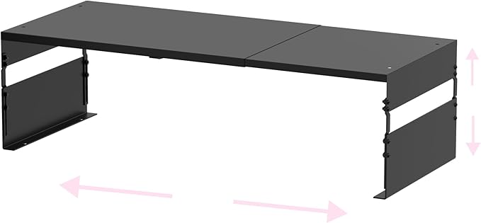 Adjustable Metal Bedside Shelf – Stackable Shelf for Bedroom, Living Room, Office, Space-Saving Storage Organizer, Easy Assembly，Sleek Matches Any Decor(1PACK/Black)