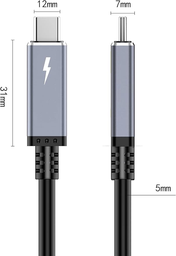 TREBLEET 8.2ft (2.5m) 40Gbps USB4 Cable Compatible with Thunderbolt 3, Thunderbolt 4,100W,5K@60Hz, Compatible with Thunderbolt 3 (USB C) Hub, Adapter, eGpu, 20V/5A