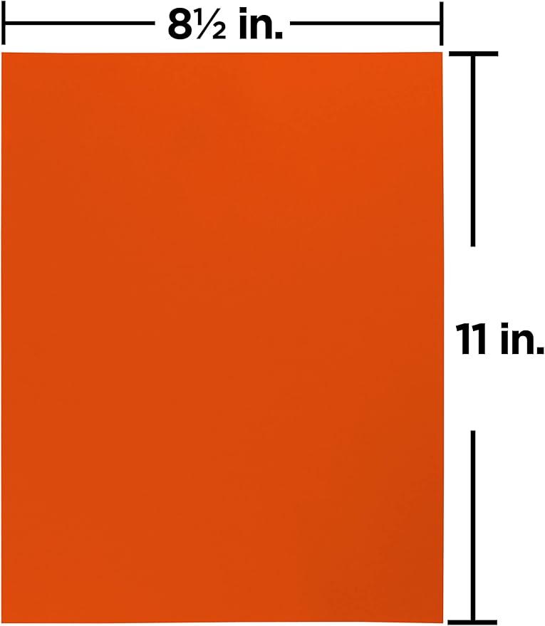 JAM PAPER Colored 24lb Paper - 90 gsm - 8.5 x 11 - Orange Recycled - 100 Sheets/Pack