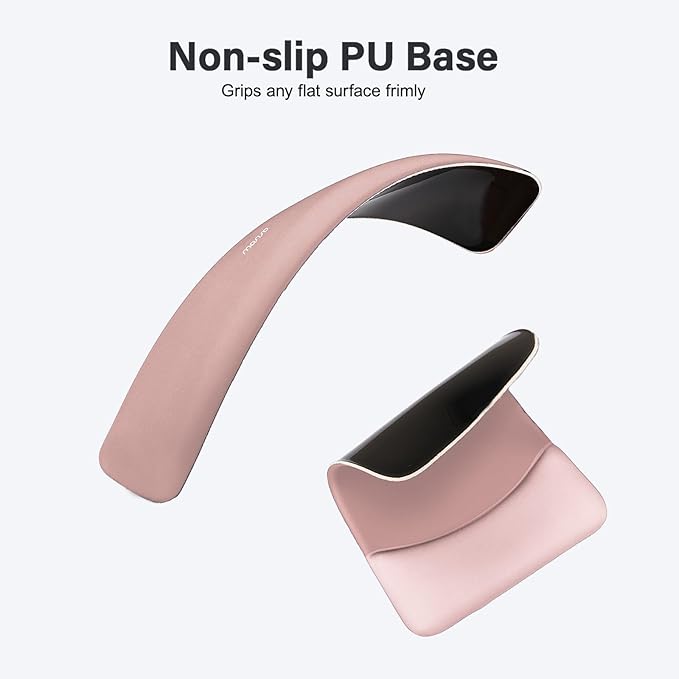 MOSISO Keyboard Mouse Pad Set, Large Gaming Mouse Pad&Rectangular Keyboard Wrist Rest&Mousepad with Wrist Rest&Coaster, Ergonomic Non-Slip&Easy Typing Pad with Curved Silicone Lining, Salmon Pink