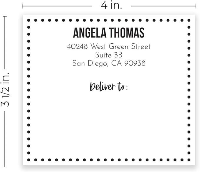 Custom Dotted Shipping Labels / 48 Personalized Address Labels/ 4" x 3½" Mailing Stickers/Made in USA