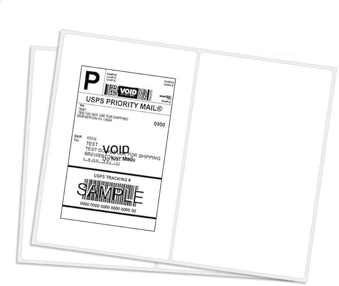 RyhamPaper Shipping Labels with Round Corner, 8.5 x 5.5 Inches Half Sheet Self Adhesive Shipping Address Labels for Laser and Inkjet Printer (8000 Labels)