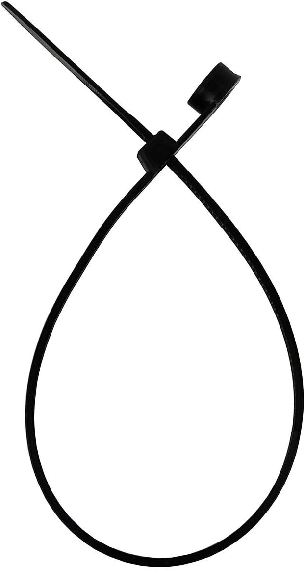 BEST CONNECTIONS Black Cable Zip Ties 11 Inch with Screw Down Hole for Mounting- Strong Nylon Wire Ties with 50 Lbs Tensile Strength – Cable Management Ties for Outdoor & Indoor (200 Count, 11 Inches)