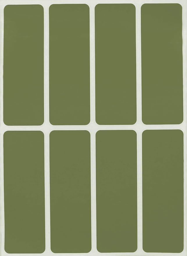 Royal Green Rectangular Stickers Color Coded Write on Labels for Organizing, Moving, & Mailing, 3x1 inch Stickers Writable Label for File Folders, 120-Pack (Olive Green)