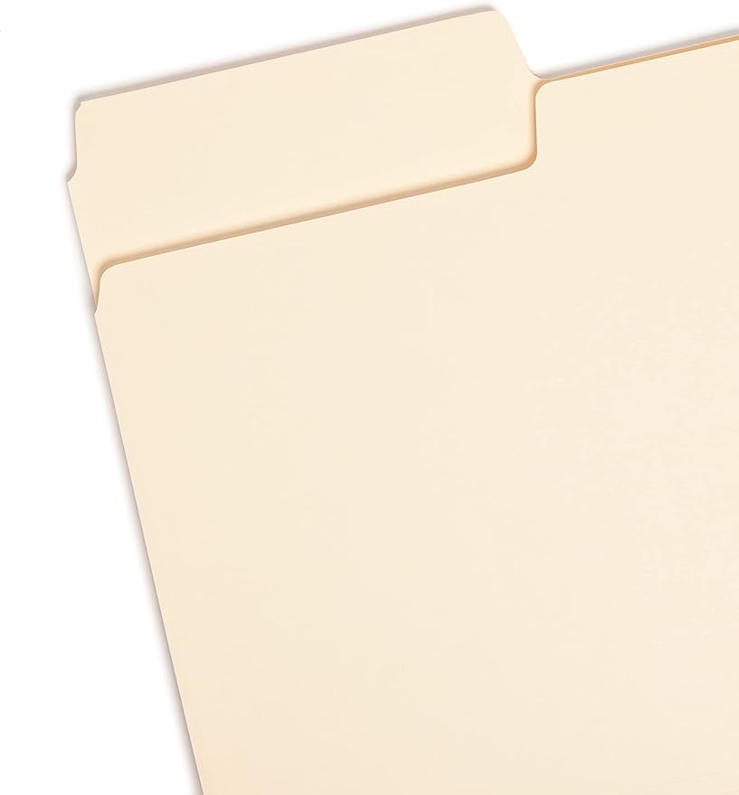 Smead SuperTab Heavyweight File Folder, Oversized 1/3-Cut Tab, Legal Size, Manila, 50 Per Box (15401)
