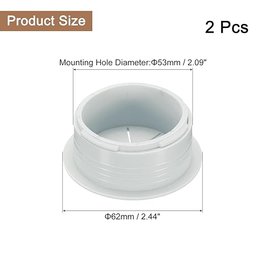 uxcell 2 Pcs Desk Grommet, 2.09 inch 53mm Desk Cable Hole Cover Wire Hole Insert for Home Office Table Cabinet Cord Organizer, Gray