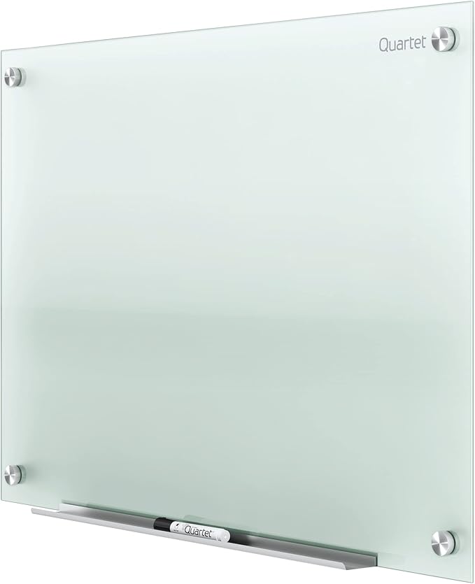 Quartet Glass Whiteboard, Non-Magnetic Dry Erase White Board, 4' x 3', Infinity, Frosted White (G4836F)