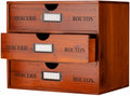 Wooden Storage Box Rustic Desktop Organizer with 3 Drawers Office Desk Accessories Shelf Large Craft Storage Containers Apothecary Cabinet and Chest Jewelry Holder for women(BROWN)