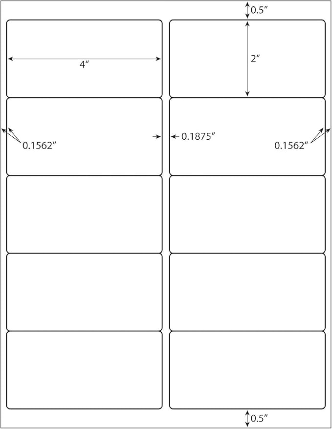 InpourPack 4000 Sheets 10 Up Labels, 2" x 4" for Laser/Inkjet Printer, Mailing Labels, Self Adhesive Customizable