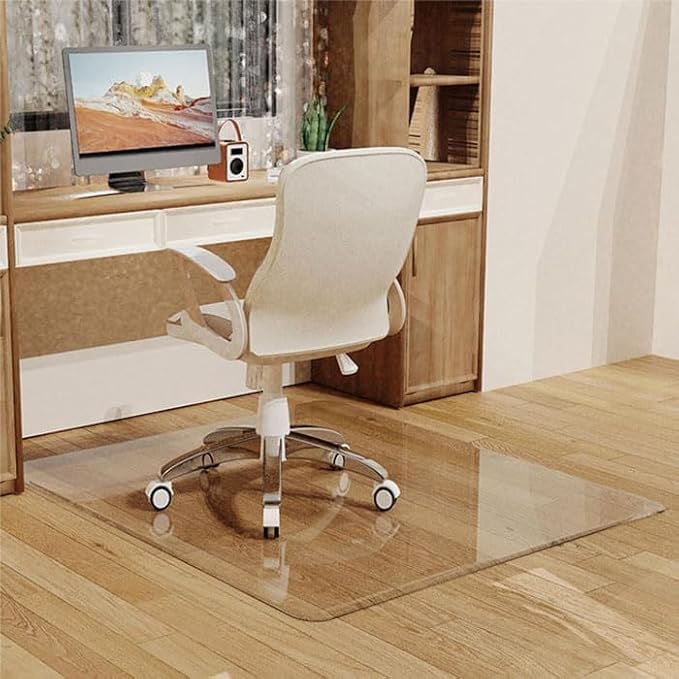MESAILUP Beveled Edge Office Chair Mat for Carpet or Hardwood Floor Crystal Clear, 36" x 48" for a Smooth Glide and Easy Roll On/Off, Heavy Duty and Non-Slip Floor Ultimate Clear Chair Mat Set of 2