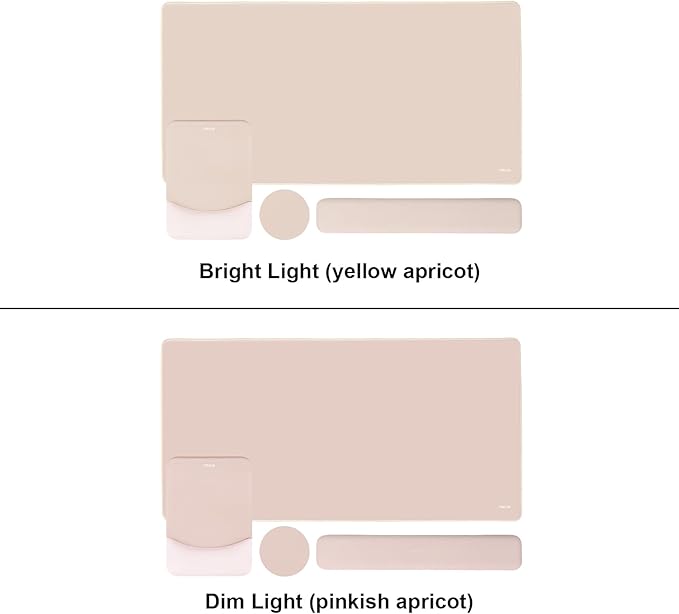 MOSISO Keyboard Mouse Pad Set, Large Gaming Mouse Pad&Rectangular Keyboard Wrist Rest&Mousepad with Wrist Rest&Coaster, Ergonomic Non-Slip&Easy Typing Pad with Curved Silicone Lining, Apricot