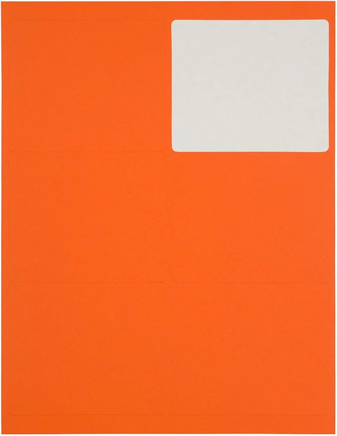 JAM PAPER Shipping Address Labels - Large - 3 1/3 x 4 - Orange - 120/Pack