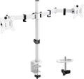 ErGear Fully Adjustable Dual Monitor Mount for 2 Screens up to 32 Inches, Holds up to 17.6 lbs Each Arm, Desk Stand, White