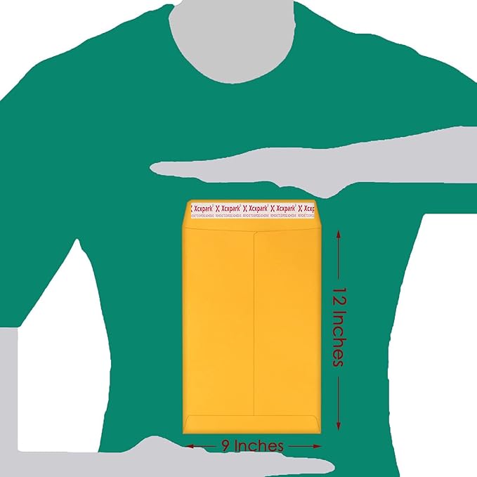 Xxcxpark 250 PCS 9x12 inches Security Catalog Envelopes Printable Self Seal Envelopes, Anti Tear brown Kraft Envelopes for Invitation Cards, Pictures, Photos, Documents