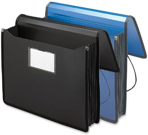 Smead Poly Wallet, Accordion File Organizer for File Folders, Letter Size, Black, 5-1/4 inch Expansion, Office Supplies, Document Organizer (71500)