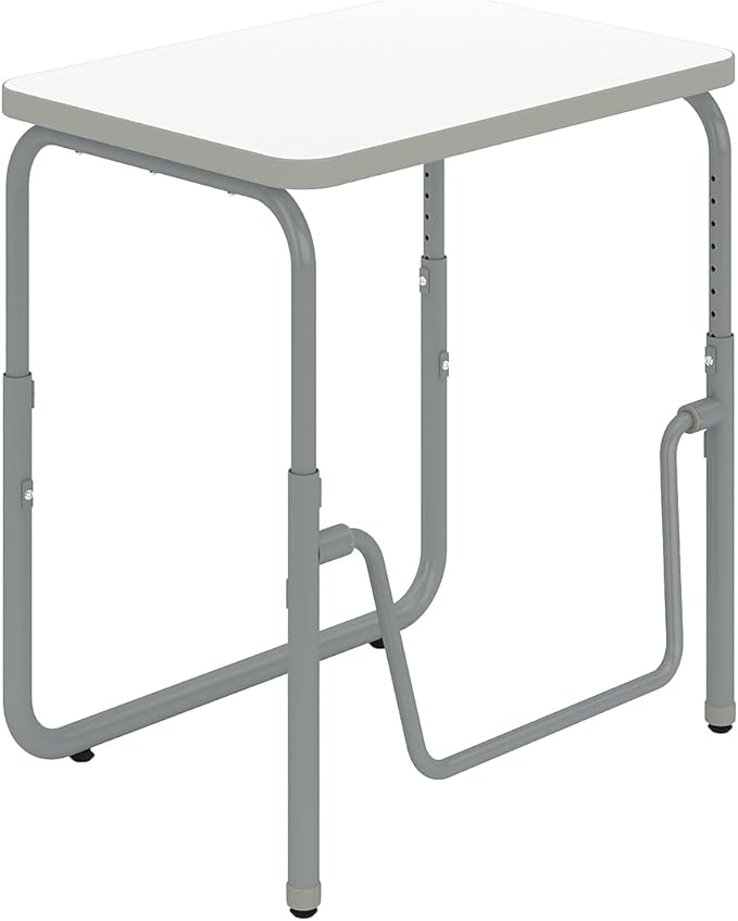 Safco Products AlphaBetter 2.0 Height – Adjustable Student Desk with Swinging Footrest Bar, Sit to Stand, 22"-30", Dry Erase