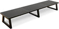 TEAMIX Black 42 inch Dual Monitor Riser,Wood and Steel Long Monitor Stand for 2 Monitors with Storage Large TV Riser Computer Laptop Stand for Desk Office Organization